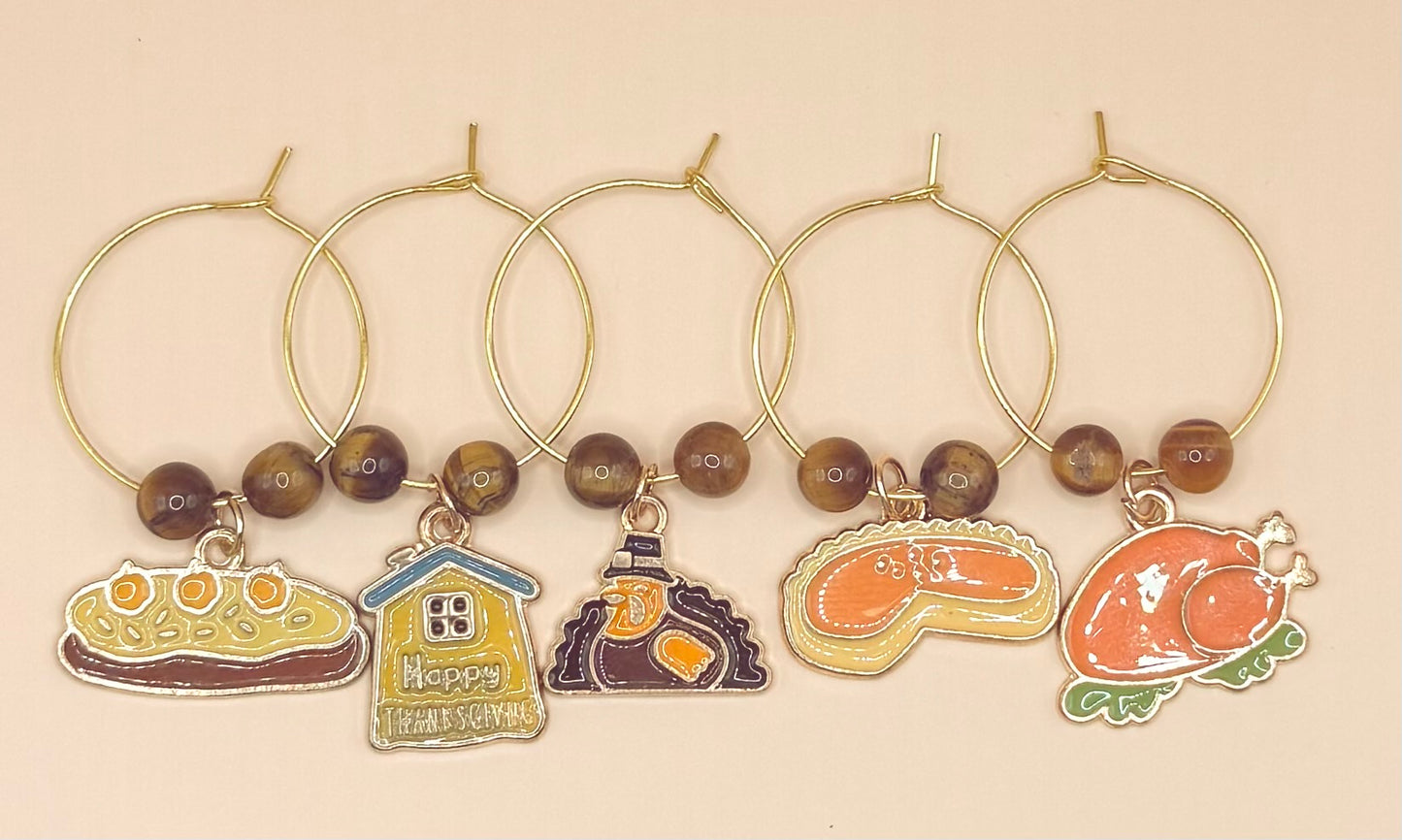 Thanksgiving Cocktail Charms- Happy Thanksgiving